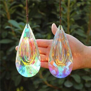 120mm Crystal Suncatcher, 2 Pack Large Prism Sun Catchers Hanging Ornaments